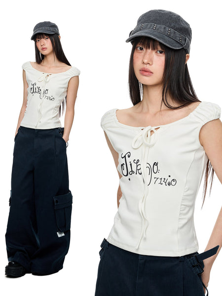 [JIKOO] lace print tee