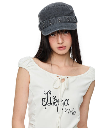 [JIKOO] lace print tee