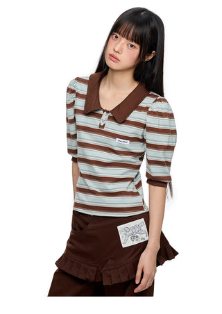 [JIKOO] polo puff sleeve