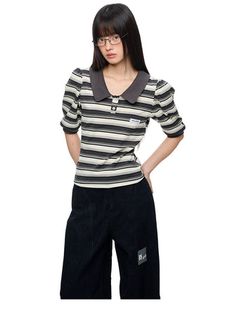 [JIKOO] polo puff sleeve