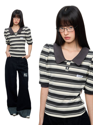 [JIKOO] polo puff sleeve