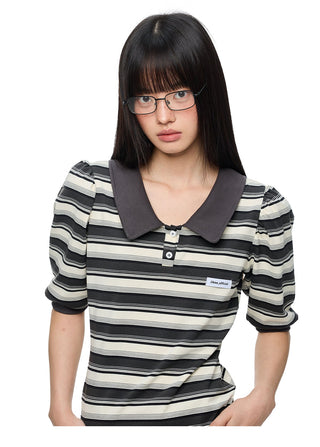 [JIKOO] polo puff sleeve