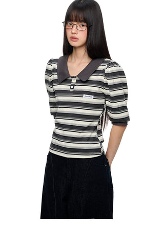 [JIKOO] polo puff sleeve