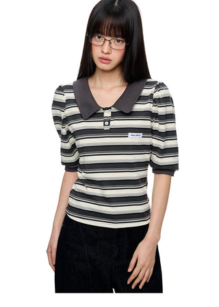 [JIKOO] polo puff sleeve