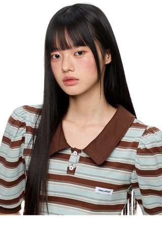 [JIKOO] polo puff sleeve