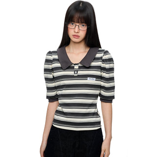 [JIKOO] polo puff sleeve