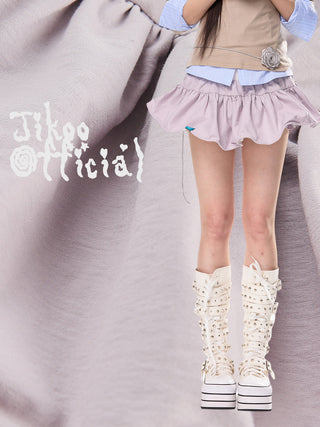 [JIKOO] pleated short skirt