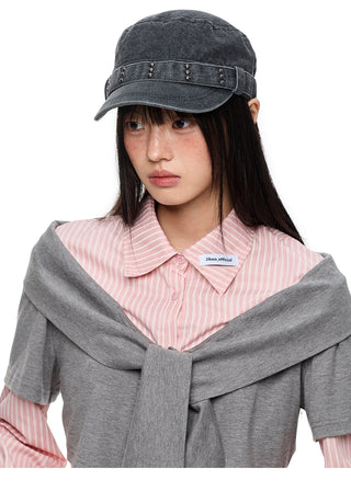 [JIKOO] patchwork pink shirt