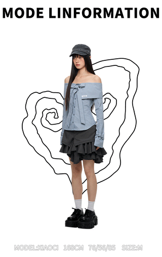 [JIKOO] gray selvedge skirt