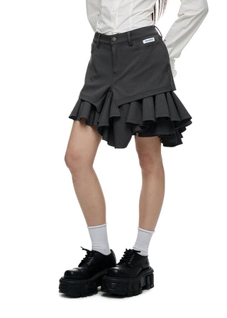 [JIKOO] gray selvedge skirt