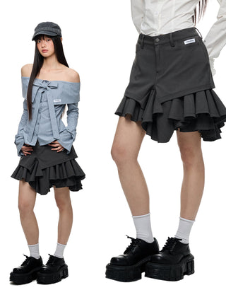 [JIKOO] gray selvedge skirt