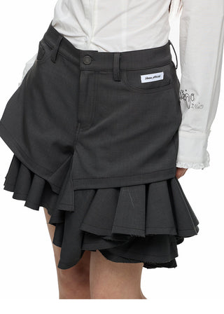 [JIKOO] gray selvedge skirt