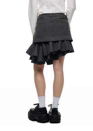 [JIKOO] gray selvedge skirt