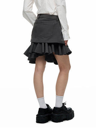 [JIKOO] gray selvedge skirt