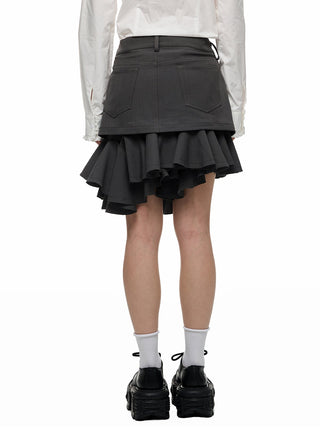 [JIKOO] gray selvedge skirt