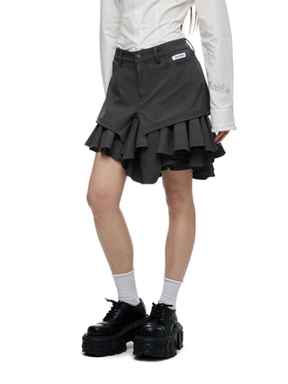 [JIKOO] gray selvedge skirt