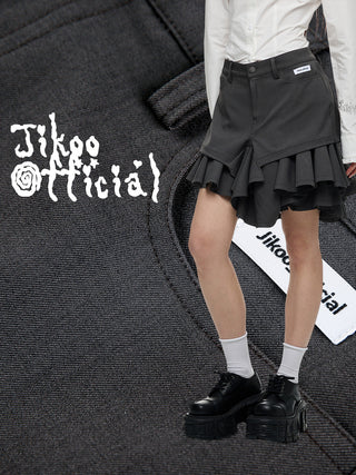 [JIKOO] gray selvedge skirt