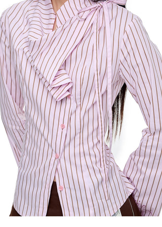 [JIKOO] striped layer shirt