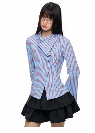 [JIKOO] striped layer shirt