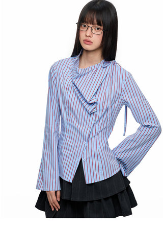 [JIKOO] striped layer shirt