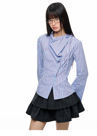 [JIKOO] striped layer shirt