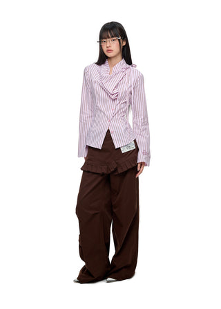 [JIKOO] striped layer shirt