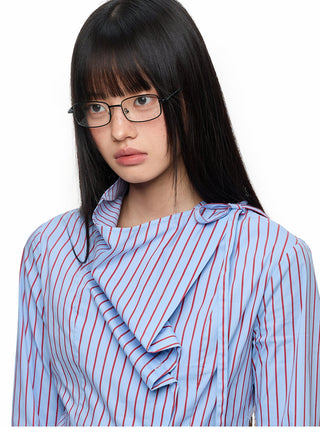 [JIKOO] striped layer shirt