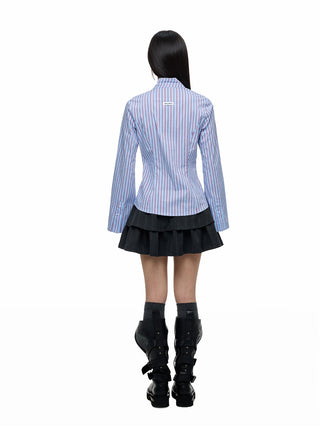 [JIKOO] striped layer shirt