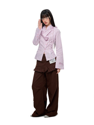 [JIKOO] striped layer shirt