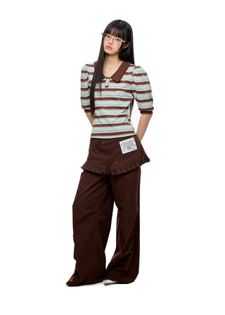 [JIKOO] pleated skirt trousers