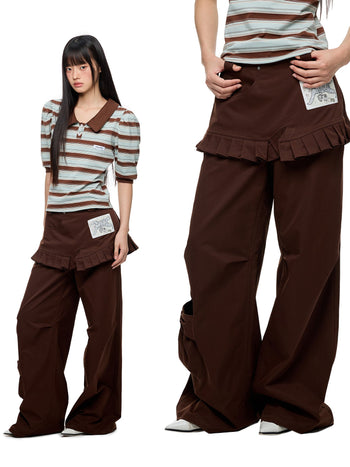 [JIKOO] pleated skirt trousers