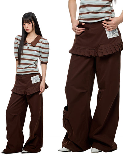 [JIKOO] pleated skirt trousers