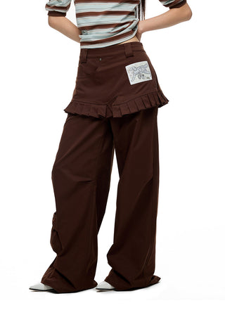[JIKOO] pleated skirt trousers