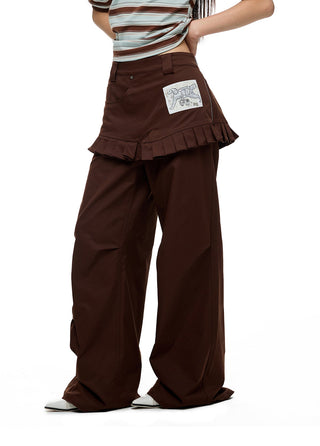 [JIKOO] pleated skirt trousers