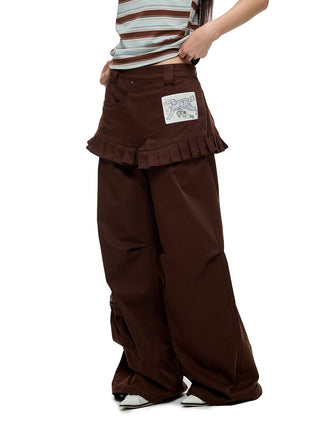 [JIKOO] pleated skirt trousers