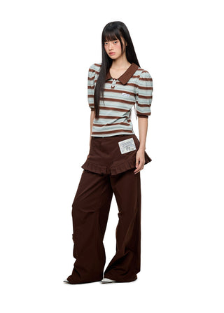 [JIKOO] pleated skirt trousers