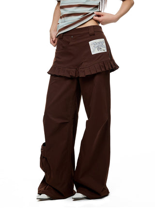 [JIKOO] pleated skirt trousers