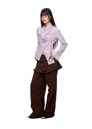 [JIKOO] pleated skirt trousers
