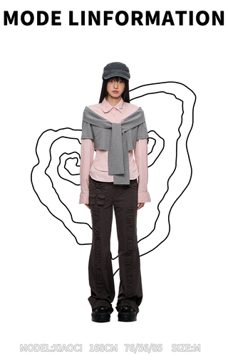 [JIKOO] bow bootcut trousers