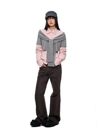 [JIKOO] bow bootcut trousers