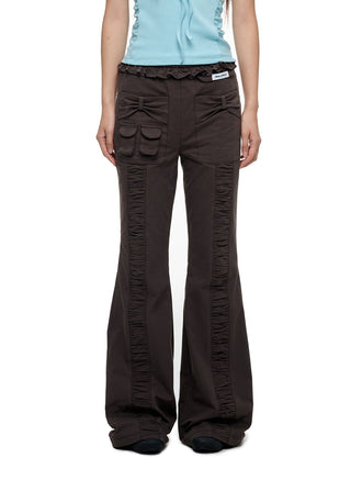 [JIKOO] bow bootcut trousers