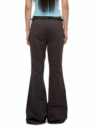 [JIKOO] bow bootcut trousers