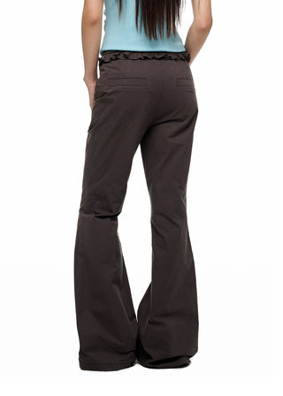 [JIKOO] bow bootcut trousers