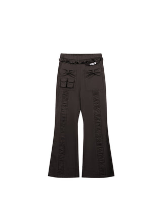 [JIKOO] bow bootcut trousers
