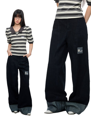 [JIKOO] vintage flip jeans