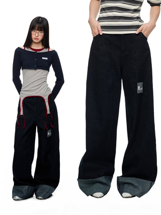 [JIKOO] vintage flip jeans