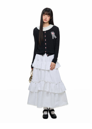[JIKOO] lace knit cardigan
