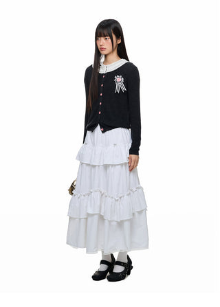 [JIKOO] lace knit cardigan
