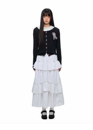 [JIKOO] lace knit cardigan