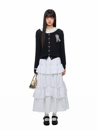[JIKOO] lace knit cardigan